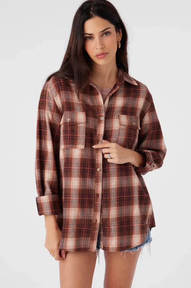 BROOKS FLANNEL OVERSIZED FIT SHIRT Sierra Women O039NEILL Clothing