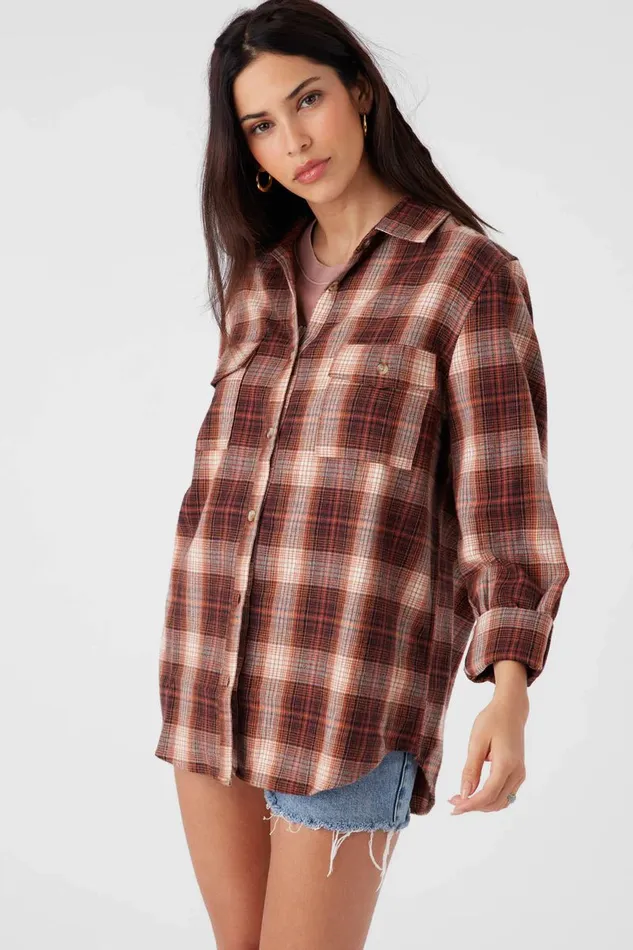 BROOKS FLANNEL OVERSIZED FIT SHIRT Sierra Women O039NEILL Clothing
