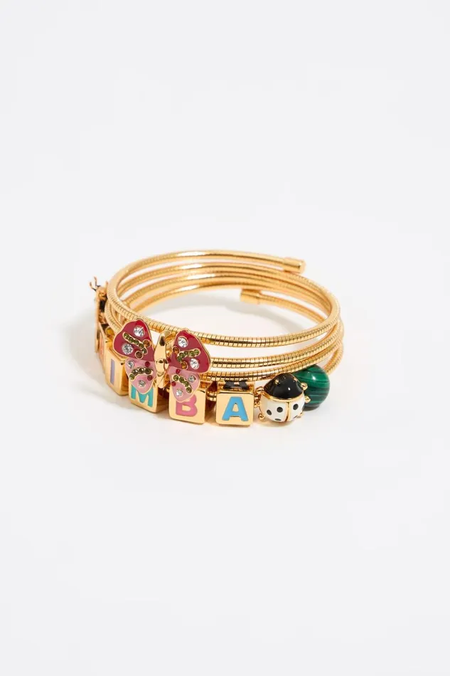 Butterfly Ladybug And Bee Coil Chain Bracelet Gold Women Bimba Y Lola Jewelry