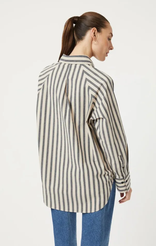 ButtonUp Long Sleeve Shirt In Beige Bold Stripe Women Mavi Jeans Shirts ButtonUp Long Sleeve Shirt In Beige Bold Stripe Women Mavi Jeans Shirts