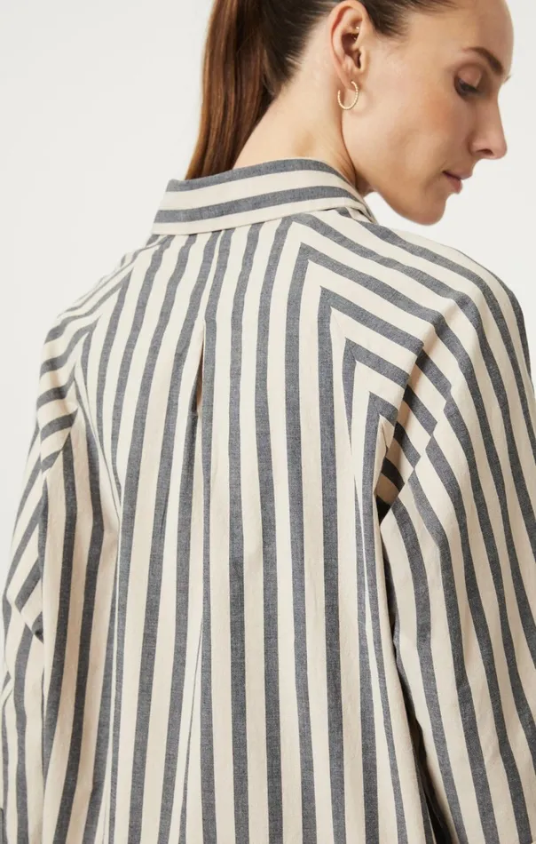 ButtonUp Long Sleeve Shirt In Beige Bold Stripe Women Mavi Jeans Shirts ButtonUp Long Sleeve Shirt In Beige Bold Stripe Women Mavi Jeans Shirts