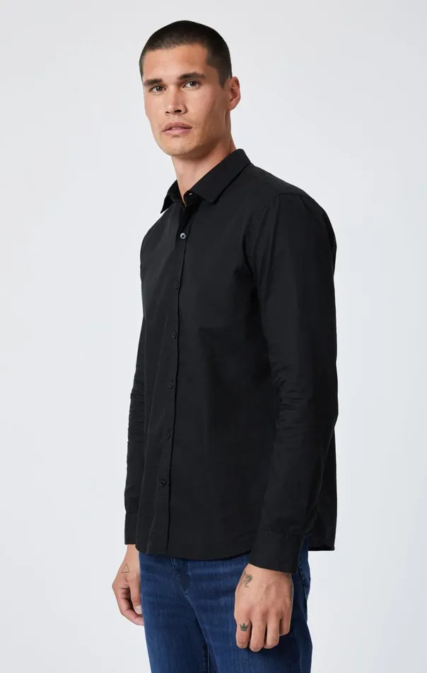 Button UpLong Sleeve Shirt In Black Men Mavi Jeans TShirts