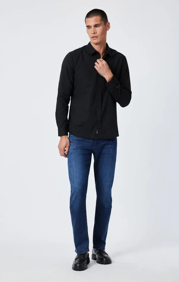 Button UpLong Sleeve Shirt In Black Men Mavi Jeans TShirts