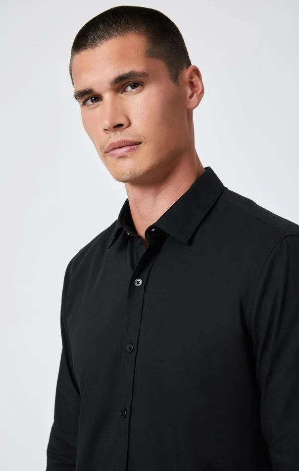 Button UpLong Sleeve Shirt In Black Men Mavi Jeans TShirts