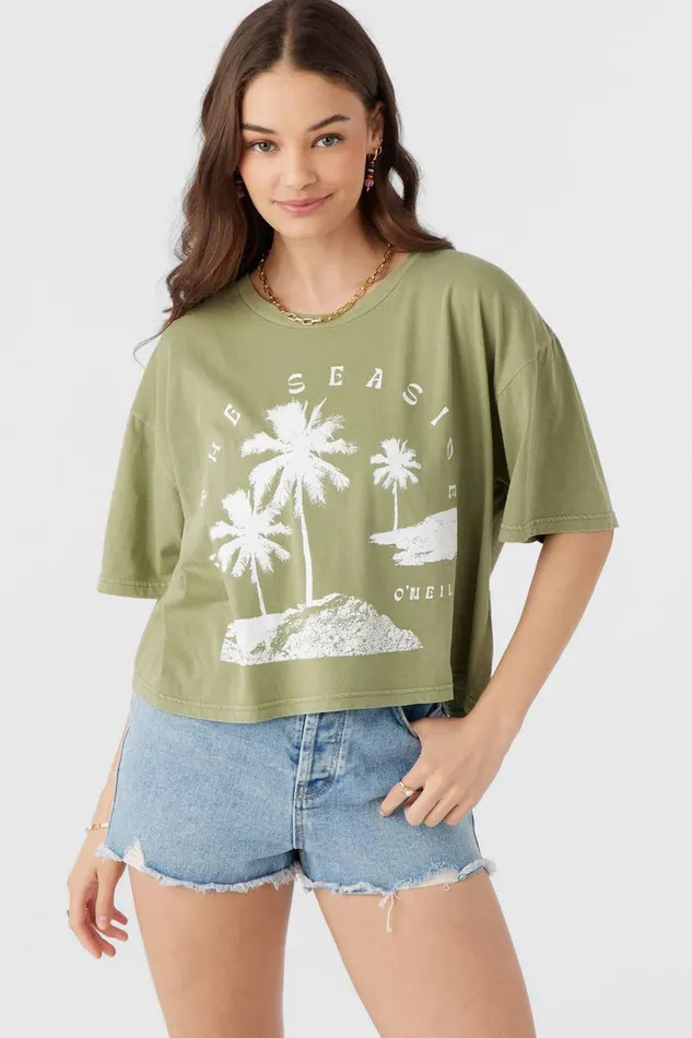 BY THE SEASIDE TEE Oil Green Women O039NEILL Clothing