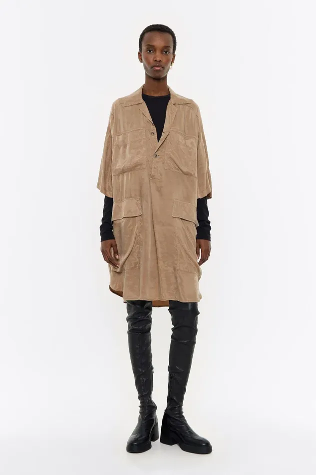 Camel Oversize Fluid Dress Camel Women Bimba Y Lola Dresses And Jumpsuits