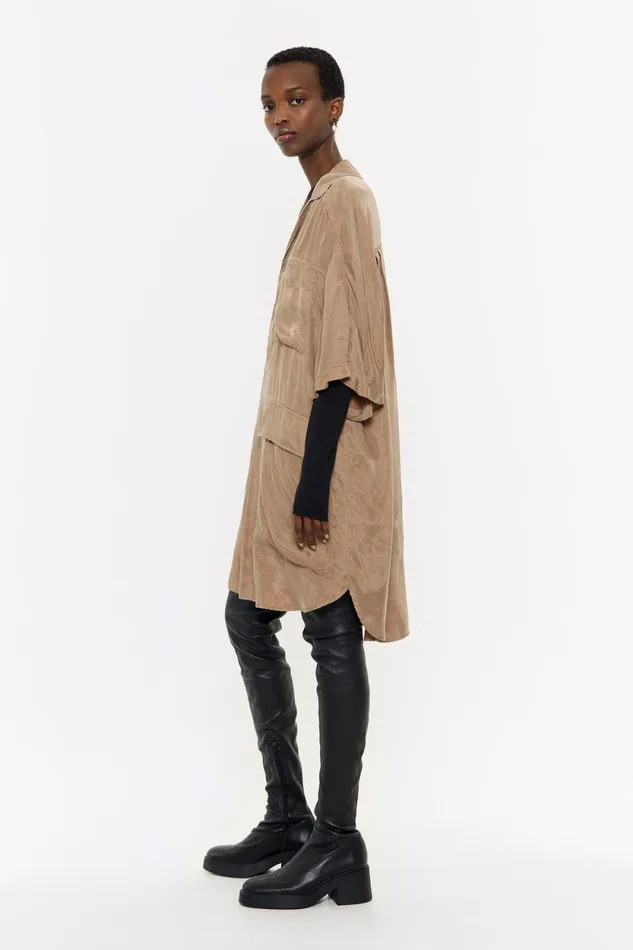 Camel Oversize Fluid Dress Camel Women Bimba Y Lola Dresses And Jumpsuits Camel Oversize Fluid Dress Camel Women Bimba Y Lola Dresses And Jumpsuits