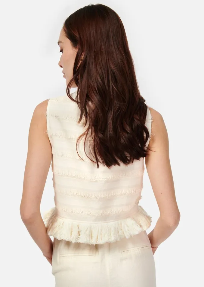 CAMI NYC Tops and Sweaters Women Fabiana Fringe Cropped Top Ceramic