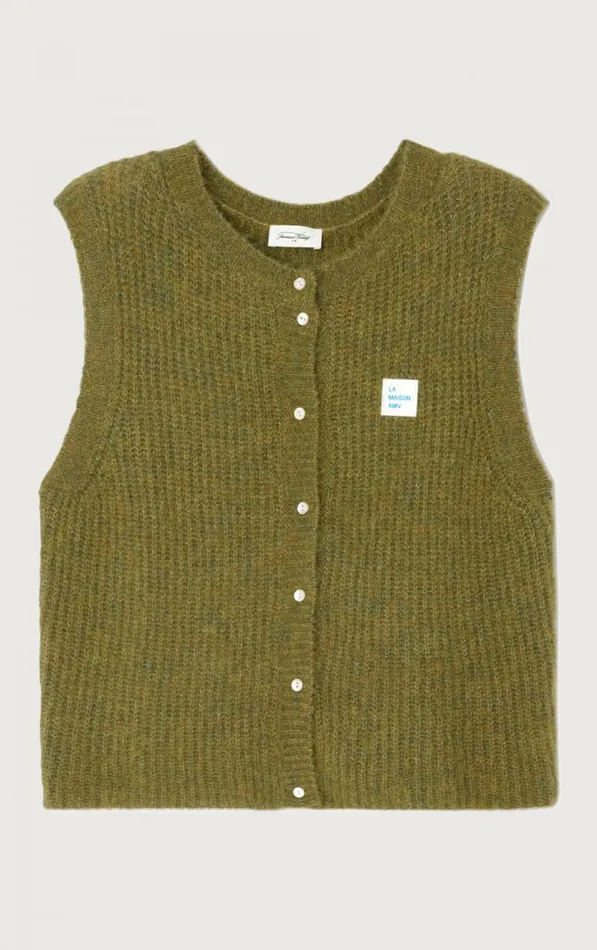 Cardigan East Melange Kiwi Women American Vintage Jumpers and Cardigans Cardigan East Melange Kiwi Women American Vintage Jumpers and Cardigans