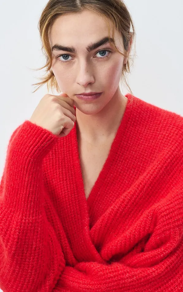 Cardigan East Melange Pepper Women American Vintage Jumpers and Cardigans Cardigan East Melange Pepper Women American Vintage Jumpers and Cardigans