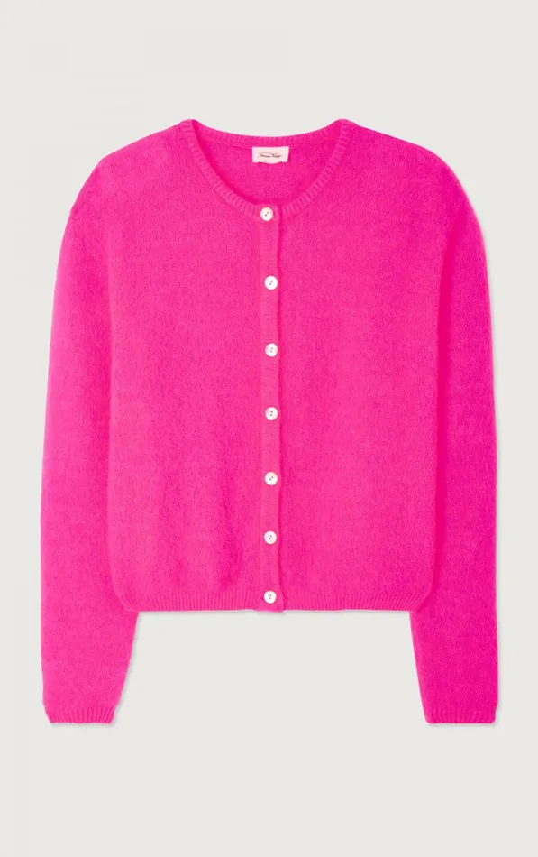 Cardigan Vitow Neon Pink Melange Women American Vintage Jumpers and Cardigans Cardigan Vitow Neon Pink Melange Women American Vintage Jumpers and Cardigans