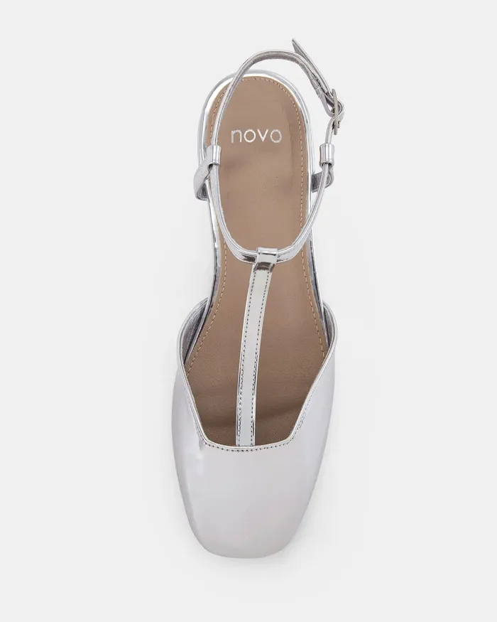 CASERTA SILVER Ballet Flats Women Casuals NOVO Shoes