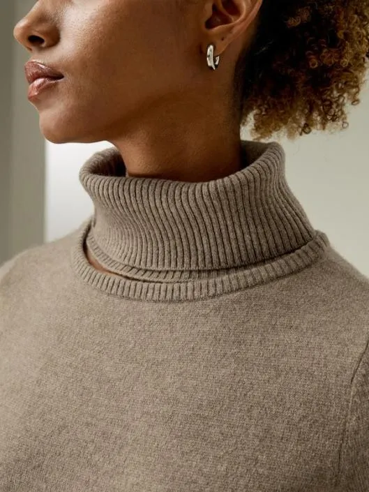 Cashmere Detachable Turtleneck Pullover Sweater Women Jumpsuits Lilysilk Knitwear