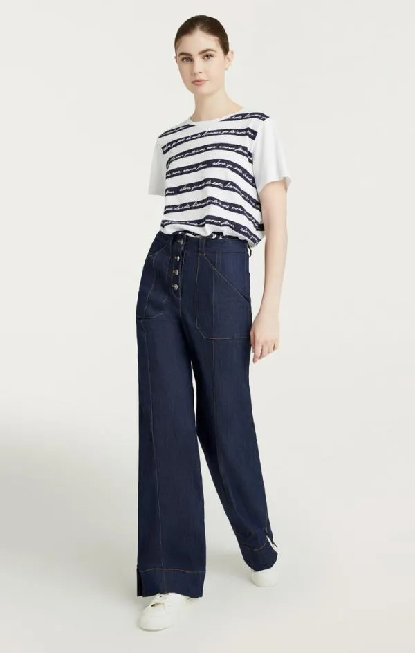 Cinq Sept Love Letter Stripe Tee White Multi Women Tees