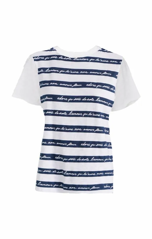 Cinq Sept Love Letter Stripe Tee White Multi Women Tees