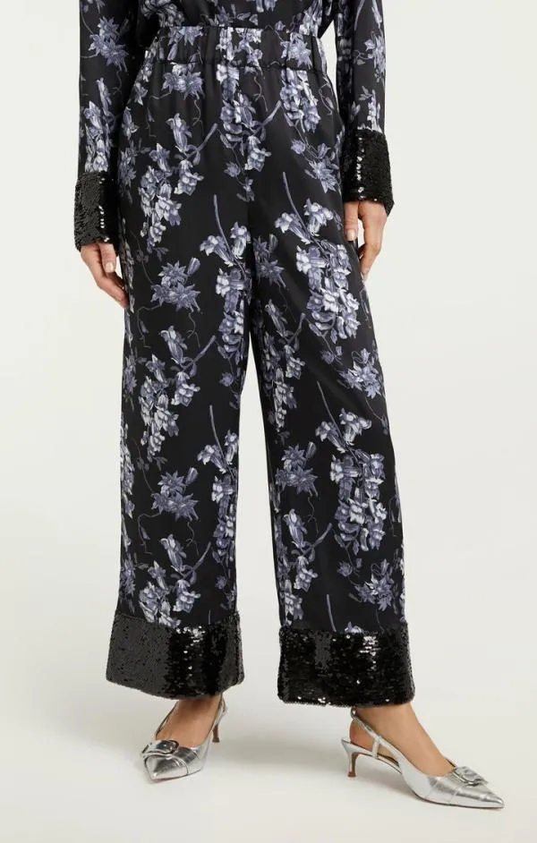 Cinq Sept Phoebe Pant Coastal Floral Black Multi Women Pants