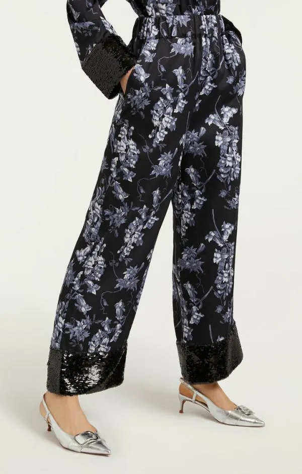 Cinq Sept Phoebe Pant Coastal Floral Black Multi Women Pants