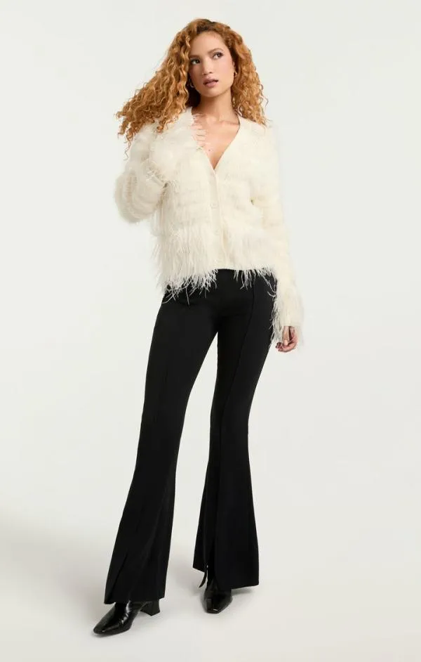 Cinq Sept Vida Feather Cardigan Ivory Women Sweaters and Knits