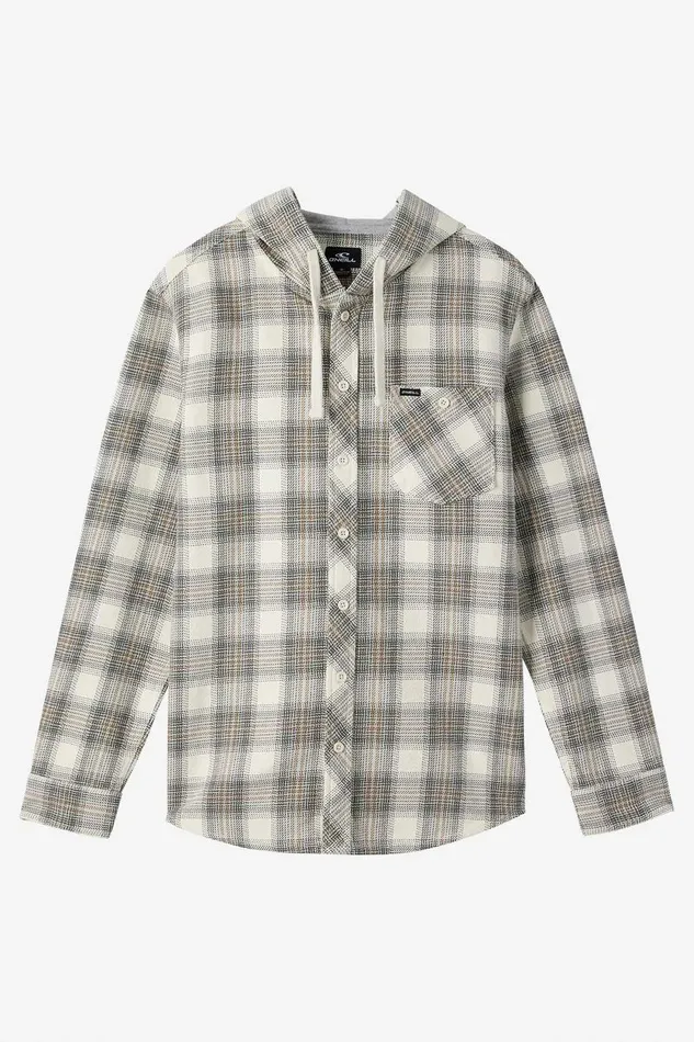 CLAYTON HOOD STANDARD FIT LONG SLEEVE SHIRT Cream Men O039NEILL Clothing