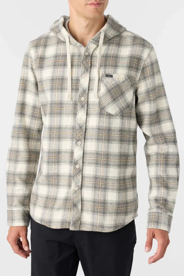 CLAYTON HOOD STANDARD FIT LONG SLEEVE SHIRT Cream Men O039NEILL Clothing