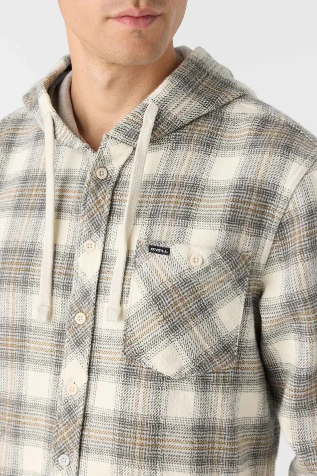 CLAYTON HOOD STANDARD FIT LONG SLEEVE SHIRT Cream Men O039NEILL Clothing