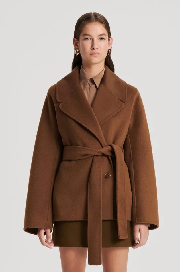 Coats Women Scanlan Theodore COCOON SLEEVE COAT Spice Coats Women Scanlan Theodore COCOON SLEEVE COAT Spice