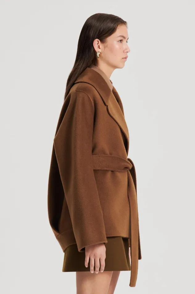 Coats Women Scanlan Theodore COCOON SLEEVE COAT Spice Coats Women Scanlan Theodore COCOON SLEEVE COAT Spice