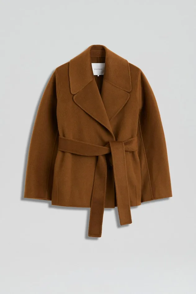 Coats Women Scanlan Theodore COCOON SLEEVE COAT Spice Coats Women Scanlan Theodore COCOON SLEEVE COAT Spice
