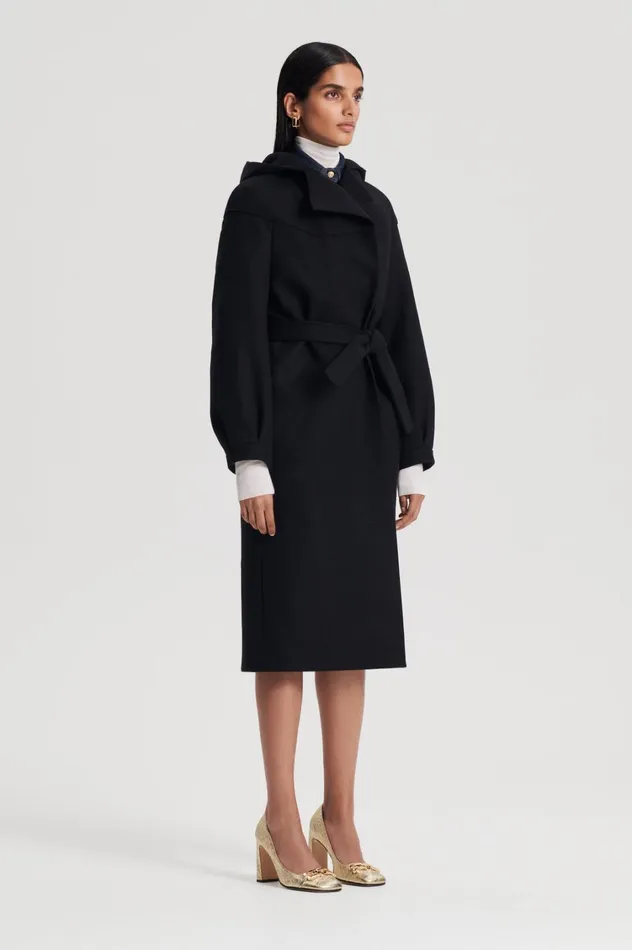 Coats Women Scanlan Theodore HOODED DUFFLE Black