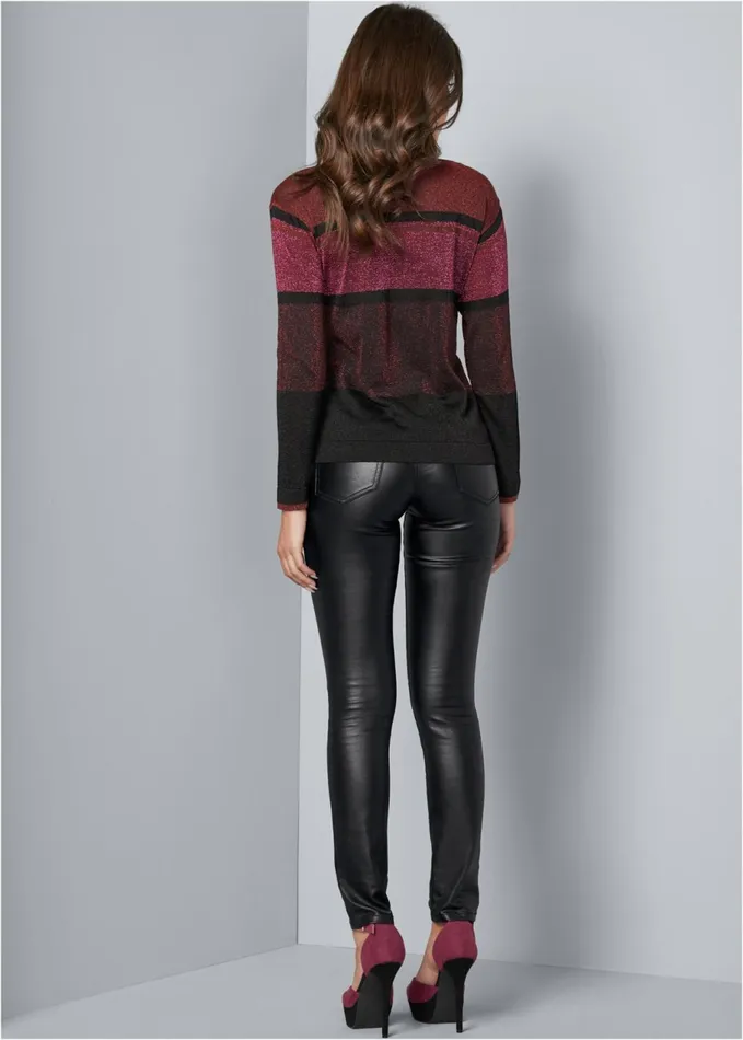 COLOR BLOCK SWEATER Black Multi Women VENUS Pullover