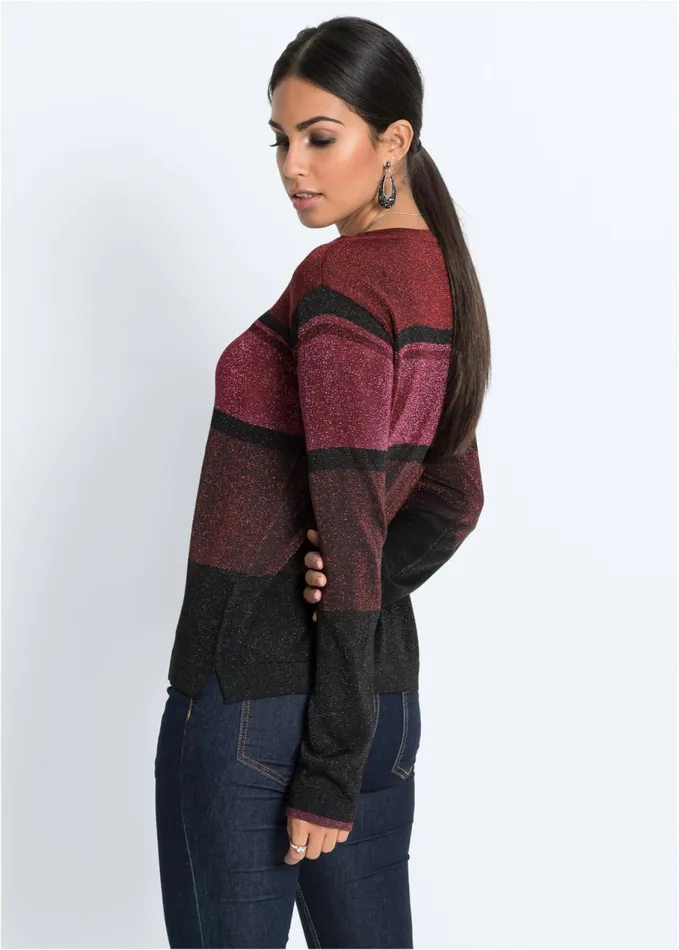 COLOR BLOCK SWEATER Black Multi Women VENUS Pullover