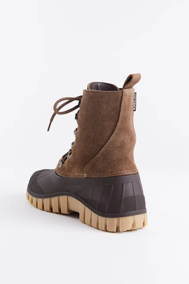 Combat Boots Women Stutterheim Patrol Boot Suede Tobacco