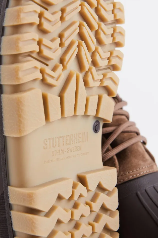 Combat Boots Women Stutterheim Patrol Boot Suede Tobacco