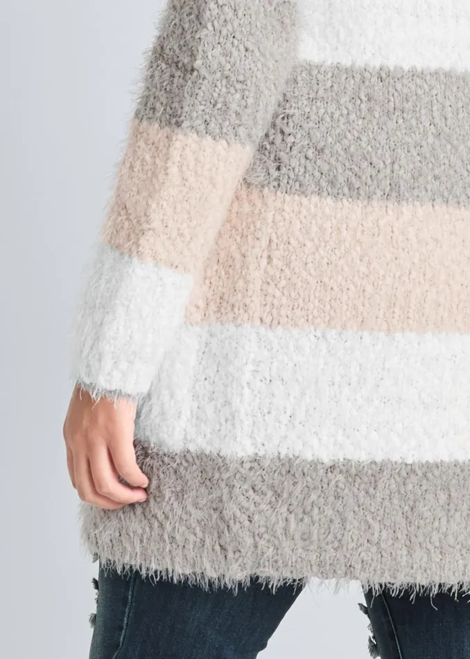 COZY STRIPED CARDIGAN Blush Multi Women VENUS Cardigans and Dusters