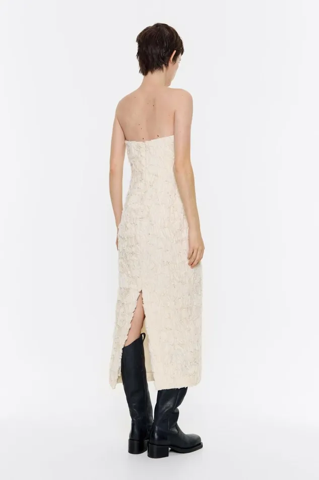 Cream Sweetheart Neckline Dress Cream Women Bimba Y Lola Dresses And Jumpsuits Cream Sweetheart Neckline Dress Cream Women Bimba Y Lola Dresses And Jumpsuits