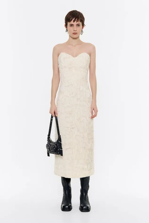 Cream Sweetheart Neckline Dress Cream Women Bimba Y Lola Dresses And Jumpsuits Cream Sweetheart Neckline Dress Cream Women Bimba Y Lola Dresses And Jumpsuits
