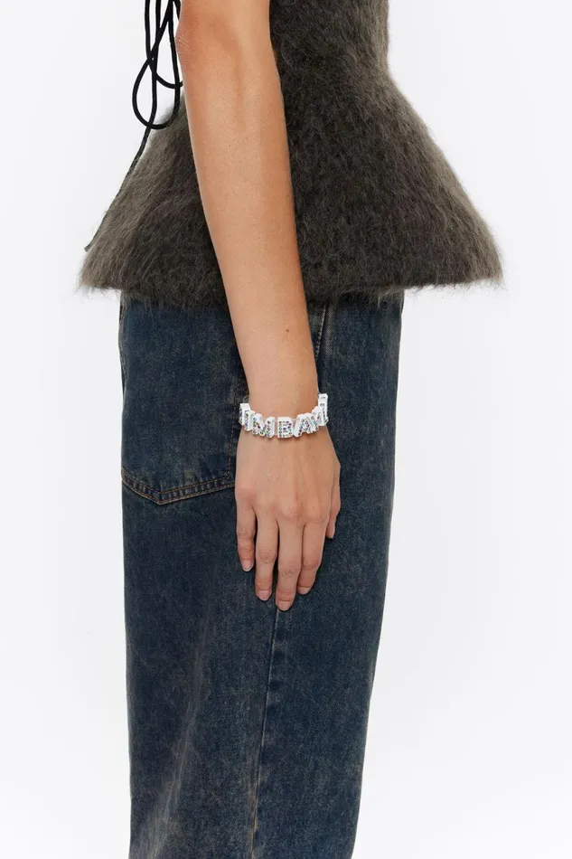 Crystals And Logo Transparent Bracelet White Women Bimba Y Lola Jewelry