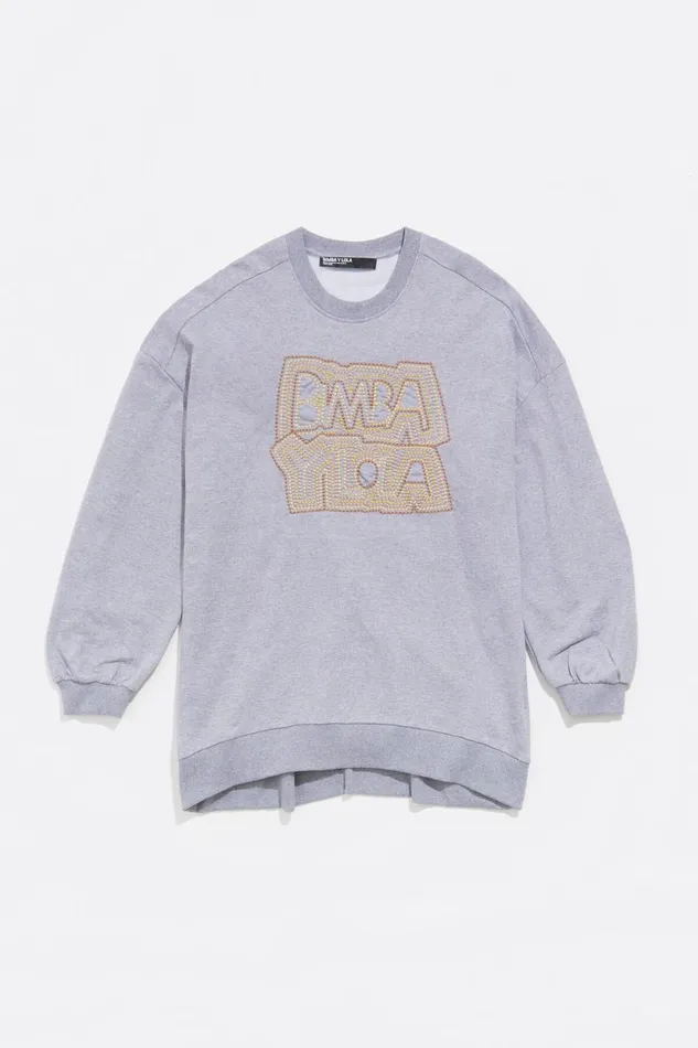 Dark Gray Embroidered Logo Oversize Sweatshirt Dark Grey Melange Women Bimba Y Lola Sweatshirts Dark Gray Embroidered Logo Oversize Sweatshirt Dark Grey Melange Women Bimba Y Lola Sweatshirts
