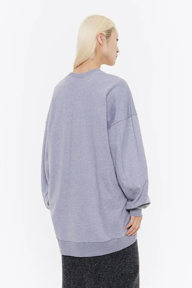 Dark Gray Embroidered Logo Oversize Sweatshirt Dark Grey Melange Women Bimba Y Lola Sweatshirts Dark Gray Embroidered Logo Oversize Sweatshirt Dark Grey Melange Women Bimba Y Lola Sweatshirts