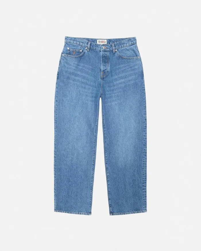 Denim MenWomen Stussy BIG OL039 JEAN DENIM Medium Blue Denim MenWomen Stussy BIG OL039 JEAN DENIM Medium Blue