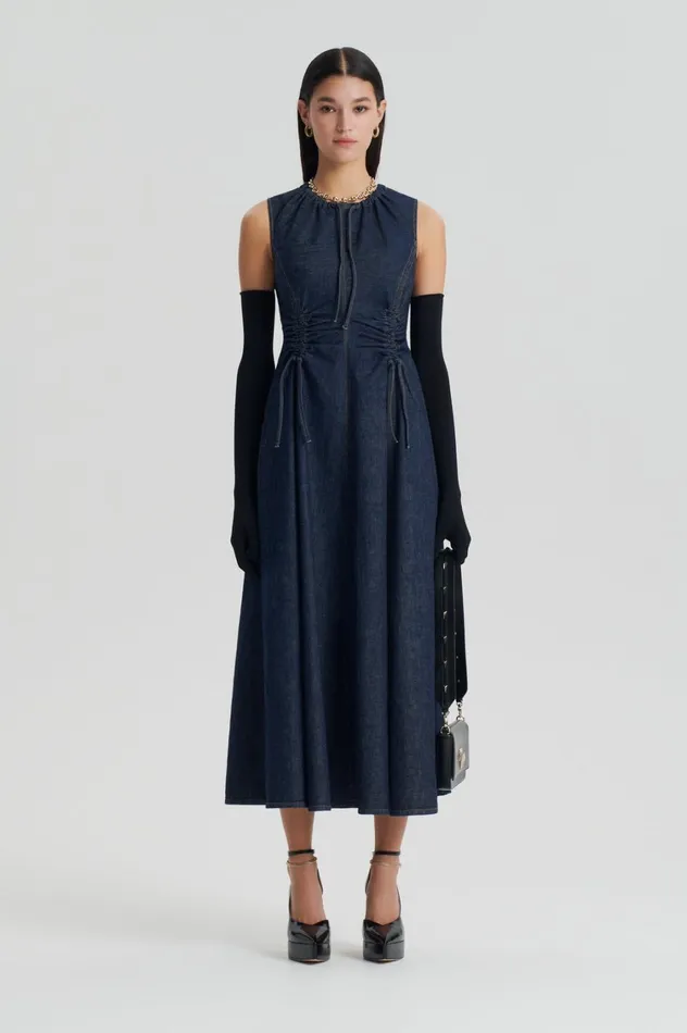 Denim Women Scanlan Theodore DENIM CARGO DRESS Indigo