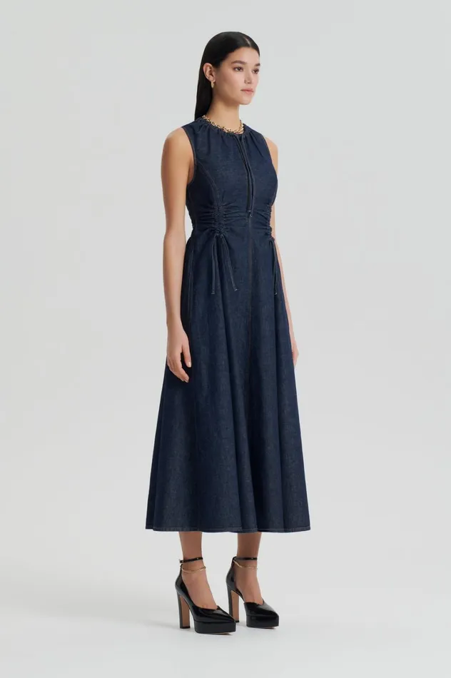 Denim Women Scanlan Theodore DENIM CARGO DRESS Indigo Denim Women Scanlan Theodore DENIM CARGO DRESS Indigo