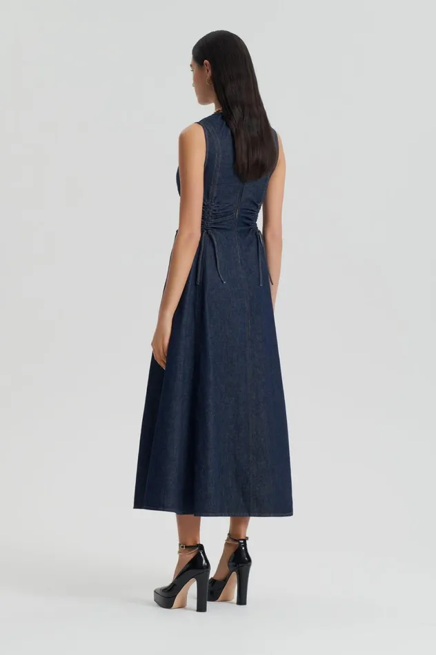 Denim Women Scanlan Theodore DENIM CARGO DRESS Indigo Denim Women Scanlan Theodore DENIM CARGO DRESS Indigo