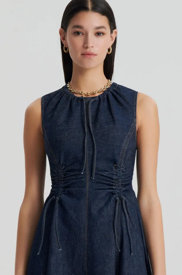 Denim Women Scanlan Theodore DENIM CARGO DRESS Indigo Denim Women Scanlan Theodore DENIM CARGO DRESS Indigo