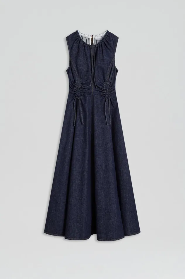 Denim Women Scanlan Theodore DENIM CARGO DRESS Indigo Denim Women Scanlan Theodore DENIM CARGO DRESS Indigo