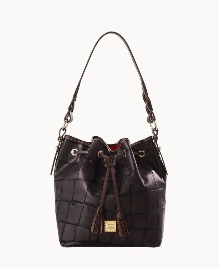 Denison Tasha Drawstring Espresso Woman Dooney and Bourke Shoulder Bags