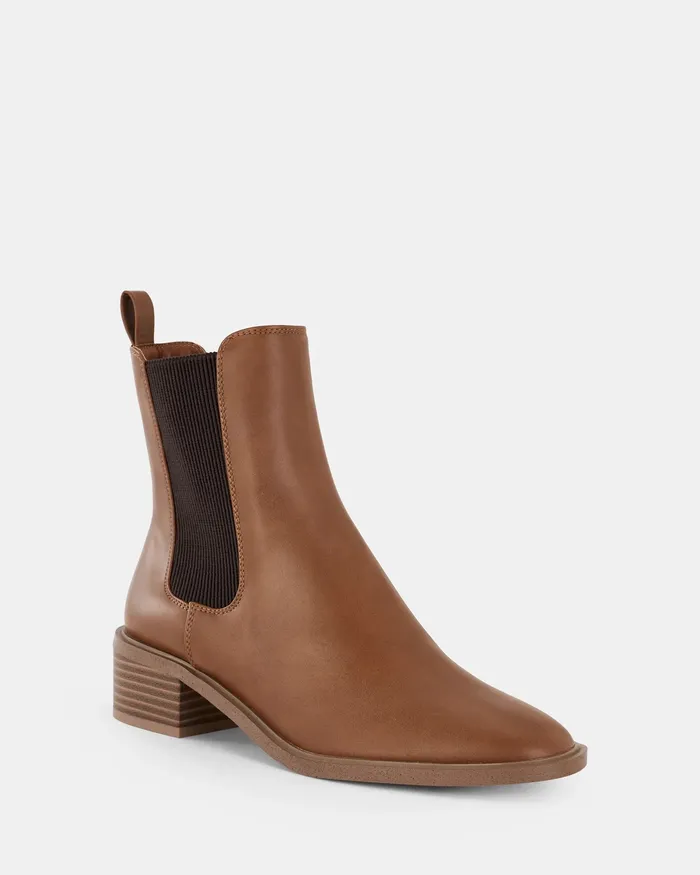 DESIGNATION TAN Slip On Boots Women Ankle Boots NOVO Shoes