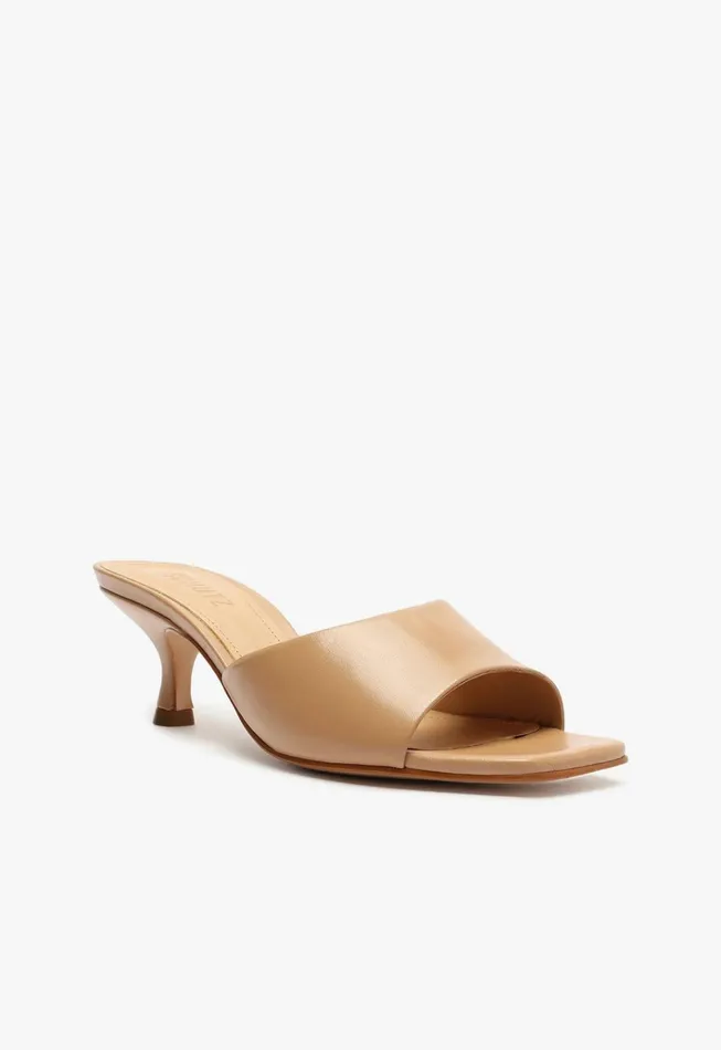 Dethalia Leather Sandal Honey Beige Women Schutz Shoes Mules Dethalia Leather Sandal Honey Beige Women Schutz Shoes Mules