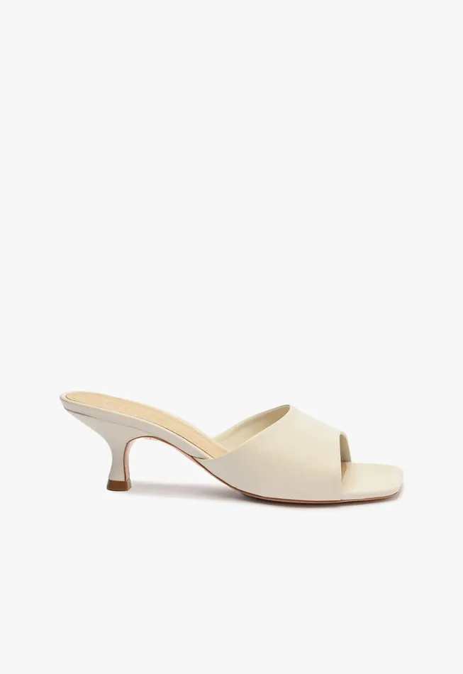 Dethalia Nappa Leather Sandal Pearl Women Schutz Shoes Mules