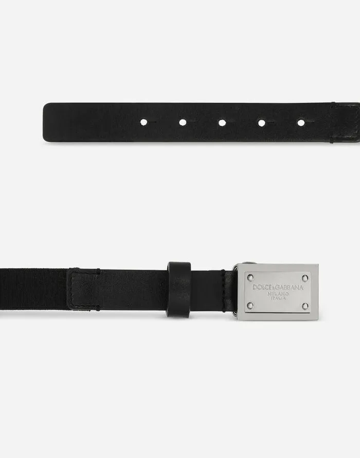 Dolce and Gabbana Accessories Children Belt With Logo Tag Black Dolce and Gabbana Accessories Children Belt With Logo Tag Black
